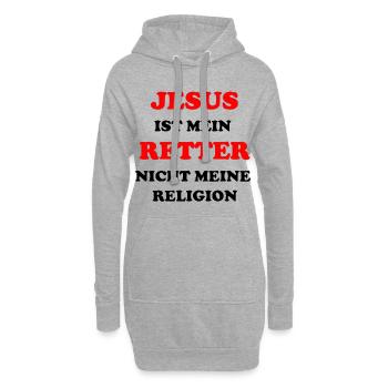 Jesus Ist Mein Retter Nicht Meine Religion - Hoodie-Kleid - Grau meliert - Vorne