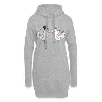 Heureux mariés - Sweat-shirt à capuche long Femme - gris chiné - Devant