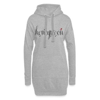 Schriftzug Flitterwochen - mit kleinen Herzen - Hoodie-Kleid - Grau meliert - Vorne