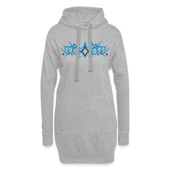 Tribal tattoo Ornament mit Sternen, stars - Hoodie-Kleid - Grau meliert - Vorne