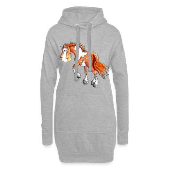 Drôle Pinto - Équitation Western - Cheval - Sweat-shirt à capuche long Femme - gris chiné - Devant