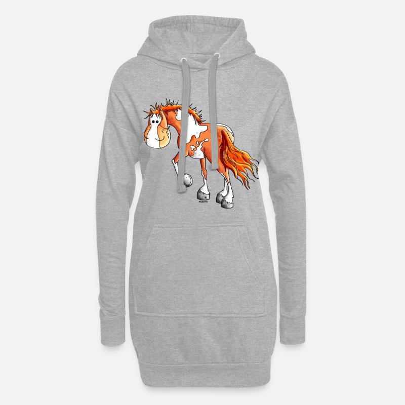 Knuffiger Pinto - Westernpferd - Hoodie-Kleid - Grau meliert