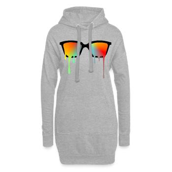 Sonnenbrille - Hoodie-Kleid - Grau meliert - Vorne