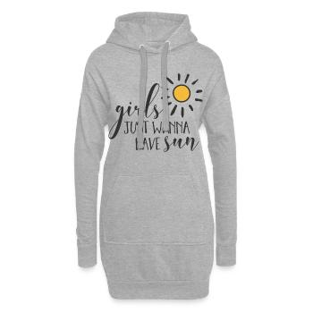 Design Girl Power Soleil Inspirant - Sweat-shirt à capuche long Femme - gris chiné - Devant