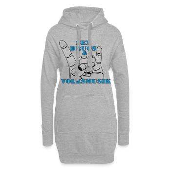 Volksmusik , Volksfest , Fun Shirt , Sex Drugs(25) - Hoodie-Kleid - Grau meliert - Vorne