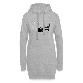 Kitesurfen - Sweat-shirt à capuche long Femme - gris chiné - Devant