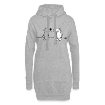 Souris dans l'amour - Sweat-shirt à capuche long Femme - gris chiné - Devant