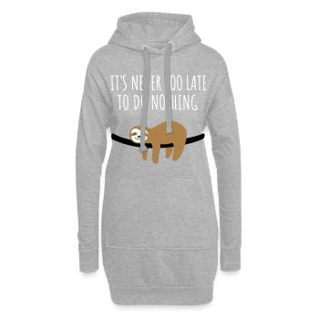 Paresse – Jamais trop tard pour rien - Sweat-shirt à capuche long Femme - gris chiné - Devant
