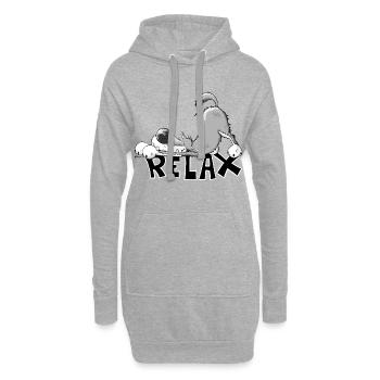 Loup gris est relaxant - Sweat-shirt à capuche long Femme - gris chiné - Devant