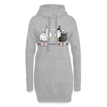 Schaf Duo - Hoodie-Kleid - Grau meliert - Vorne