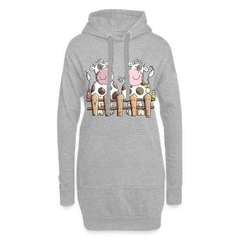 Kuh Duo - Hoodie-Kleid - Grau meliert - Vorne