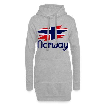 Drapeau Norvège - Design - Sweat-shirt à capuche long Femme - gris chiné - Devant