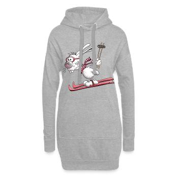 Ski Lapin - Sweat-shirt à capuche long Femme - gris chiné - Devant