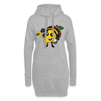 Jamaikanische Karaoke - Hoodie-Kleid - Grau meliert - Vorne