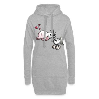 Pferdekuss - Hoodie-Kleid - Grau meliert - Vorne