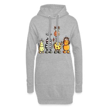 Das Afrika Team - Hoodie-Kleid - Grau meliert - Vorne