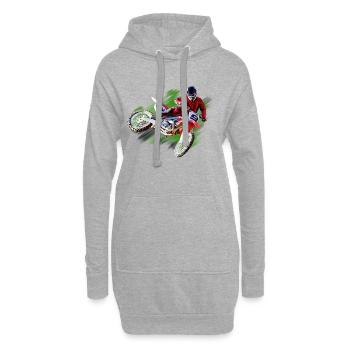 motocross - Sweat-shirt à capuche long Femme - gris chiné - Devant
