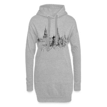 Moscou - Sweat-shirt à capuche long Femme - gris chiné - Devant