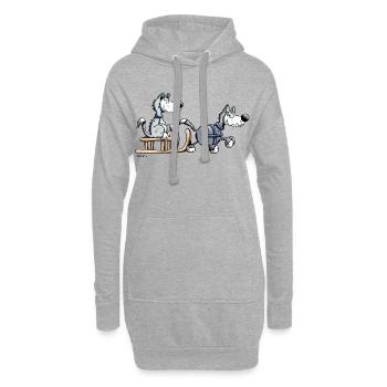 Schlittenhund Team - Hoodie-Kleid - Grau meliert - Vorne