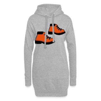 Bottes de randonnée - Sweat-shirt à capuche long Femme - gris chiné - Devant