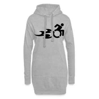 Rollstuhlfahrer mit Flammen # - Hoodie-Kleid - Grau meliert - Vorne