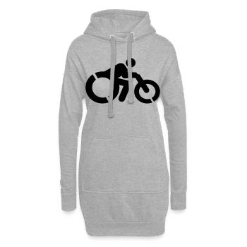 Utilisateur d’un fauteuil roulant avec un handbike # - Sweat-shirt à capuche long Femme - gris chiné - Devant