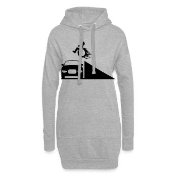 Rollstuhlfahrer springt über eine Rampe # - Hoodie-Kleid - Grau meliert - Vorne