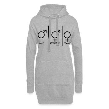 Symbole-hommes-femmes-plongeurs - Sweat-shirt à capuche long Femme - gris chiné - Devant