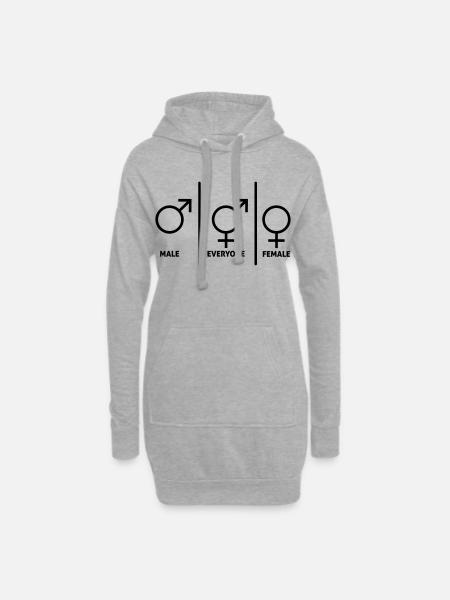Symbole-hommes-femmes-plongeurs - Sweat-shirt à capuche long Femme - gris chiné