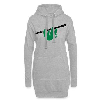 Faultier Mach ich morgen Spruch Prokrastination - Hoodie-Kleid - Grau meliert - Vorne