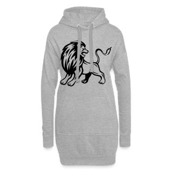 Lion - design - Sweat-shirt à capuche long Femme - gris chiné - Devant
