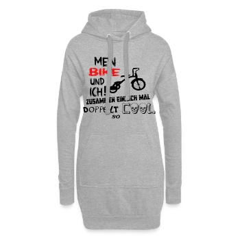 Fahrrad Radfahrer Mountainbiker - Hoodie-Kleid - Grau meliert - Vorne