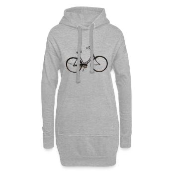 Vintage Fahrrad Design - Hoodie-Kleid - Grau meliert - Vorne