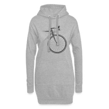 vélo de course - Sweat-shirt à capuche long Femme - gris chiné - Devant