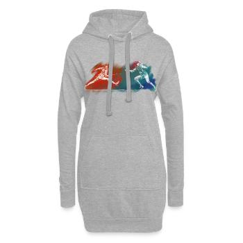 fencing - Sweat-shirt à capuche long Femme - gris chiné - Devant