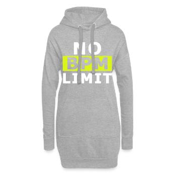 NO BPM Limit Rave Techno Party Berlin EDM Electro - Sweat-shirt à capuche long Femme - gris chiné - Devant