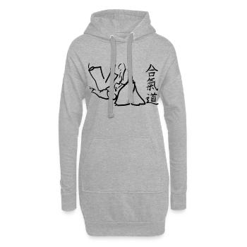 aikido - Sweat-shirt à capuche long Femme - gris chiné - Devant