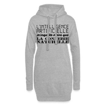 Intelligence artificielle - Sweat-shirt à capuche long Femme - gris chiné - Devant
