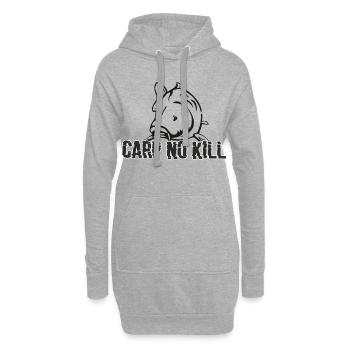 Carpe : Carp no kill 2019 - Sweat-shirt à capuche long Femme - gris chiné - Devant