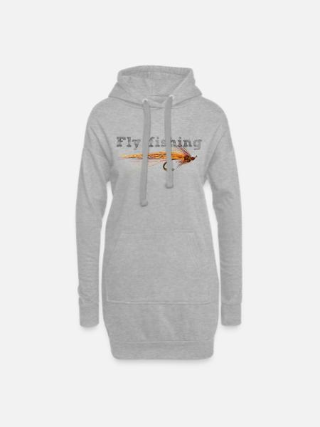 Fly fishing - Hoodie-Kleid - Grau meliert