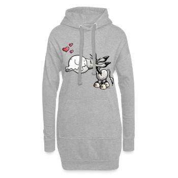 Es ist knutsch Esel Zeit - Hoodie-Kleid - Grau meliert - Vorne