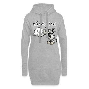 Es ist Kuss Esel Zeit - Hoodie-Kleid - Grau meliert - Vorne