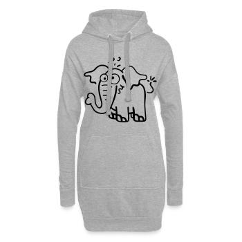 Knuffiger Elefant - Hoodie-Kleid - Grau meliert - Vorne