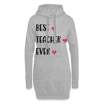 Lehrer - Hoodie-Kleid - Grau meliert - Vorne