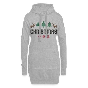Noël - Sweat-shirt à capuche long Femme - gris chiné - Devant