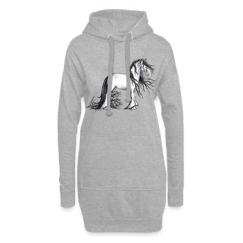 Niedlicher Andalusier - Hoodie-Kleid - Grau meliert - Vorne