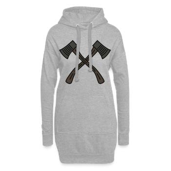 Hache - Sweat-shirt à capuche long Femme - gris chiné - Devant