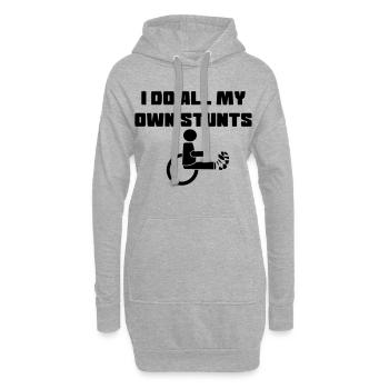 Utilisateur d’un fauteuil roulant avec jambe dans le plâtre # - Sweat-shirt à capuche long Femme - gris chiné - Devant