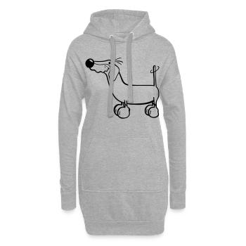 Der Dackel - Hoodie-Kleid - Grau meliert - Vorne
