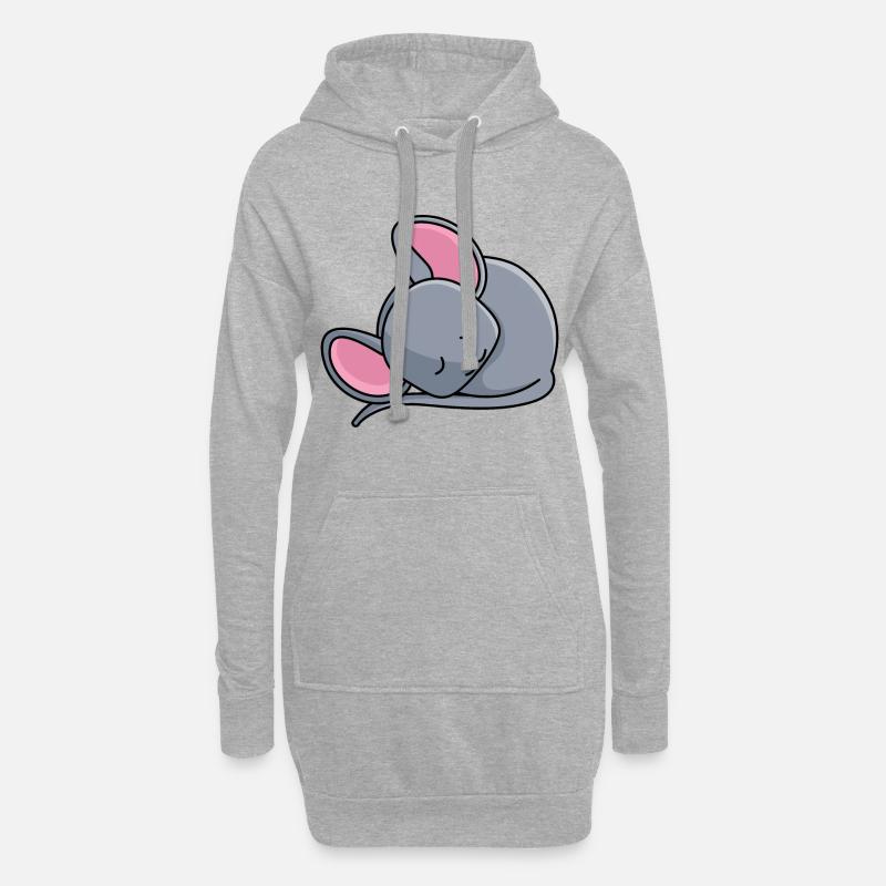 Schlafendes Mäuschen - Hoodie-Kleid - Grau meliert